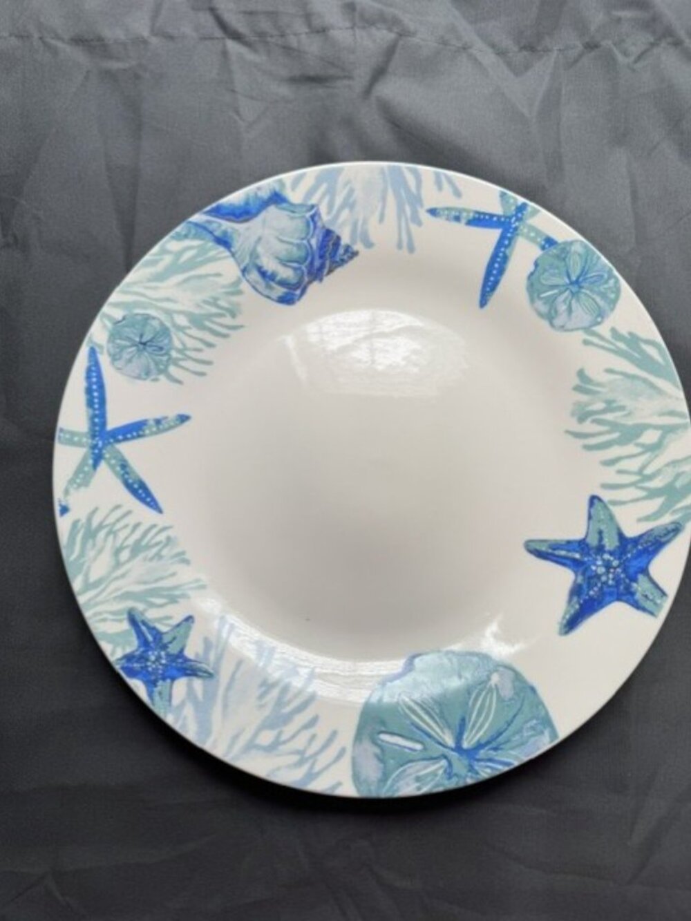 Set of 4 Royal Norfolk Seashell Dinner Plates 10.5" Coastal Nautical Beach